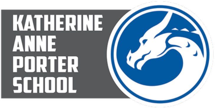 The logo for katherine anne porter school shows a dragon in a circle.