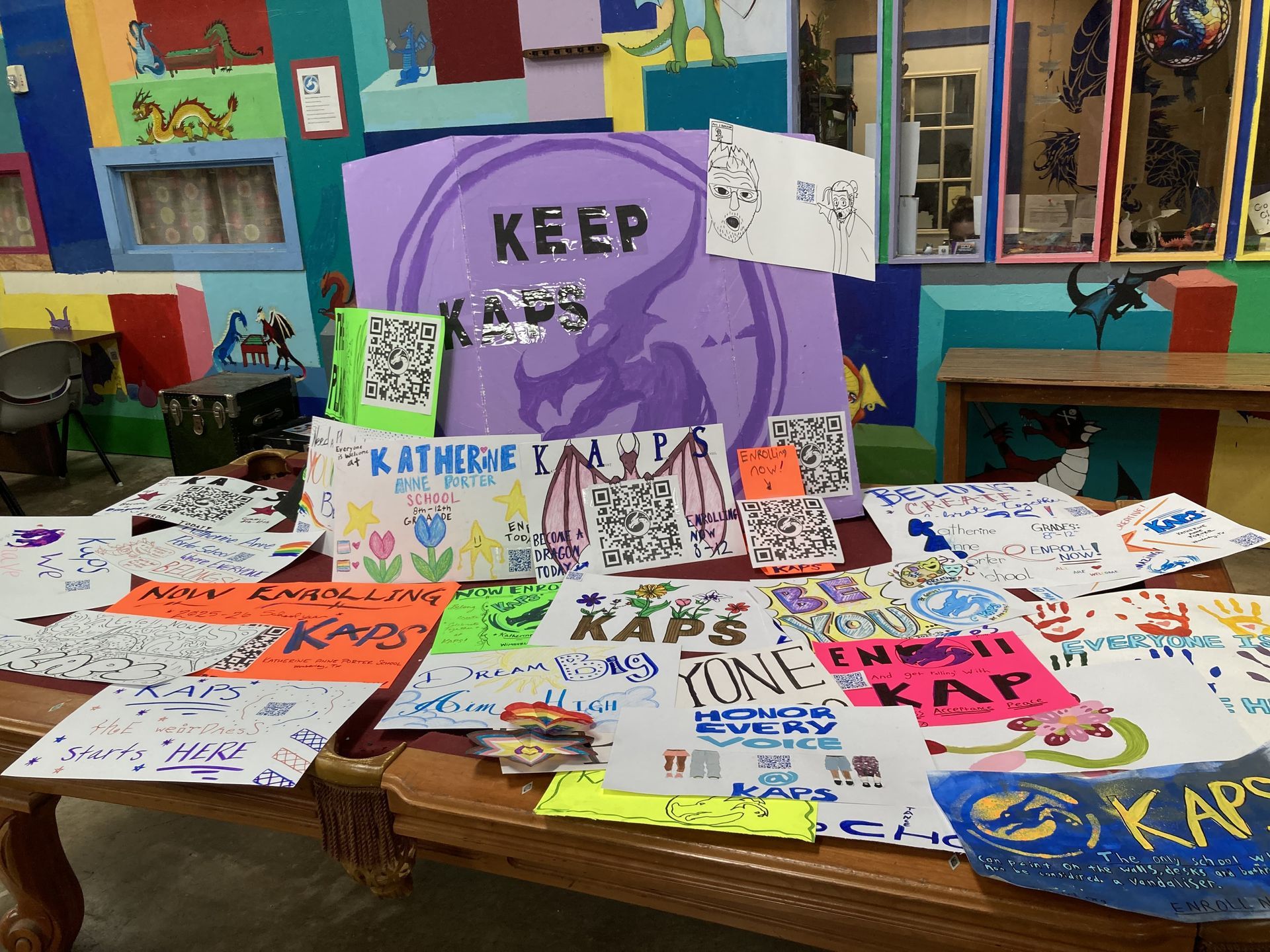 A collections of posters made by the KAPS students, faculty and community supporters.