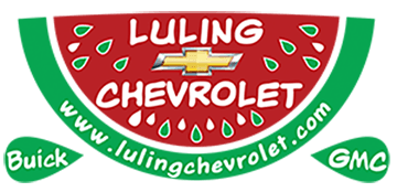 The logo for luling chevrolet is a watermelon slice