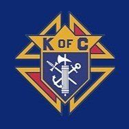 The k of c logo is on a blue background.