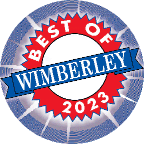 A sticker that says best of wimberley 2023