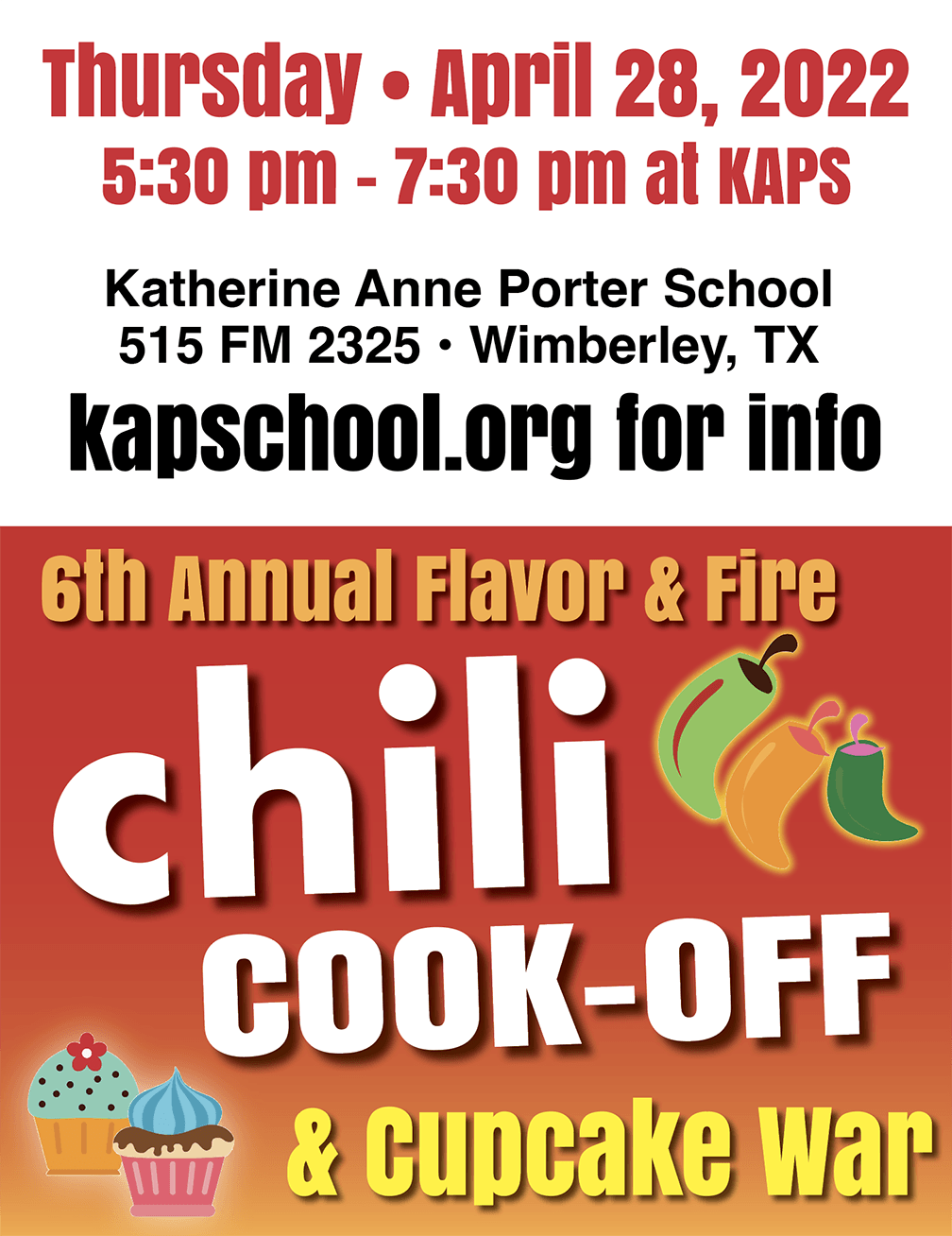 A poster for the 6th annual chili cook-off