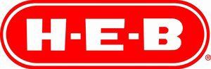 A red and white h-e-b logo on a white background.