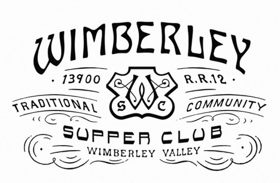 A black and white logo for wimberley supper club