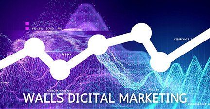 A graph with the words `` walls digital marketing '' written on it.