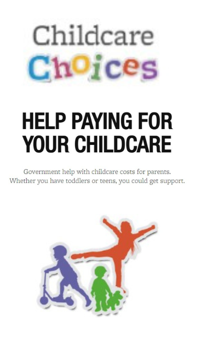 A poster that says childcare choices help paying for your childcare