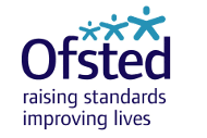 Ofsted logo with stick figures and text: