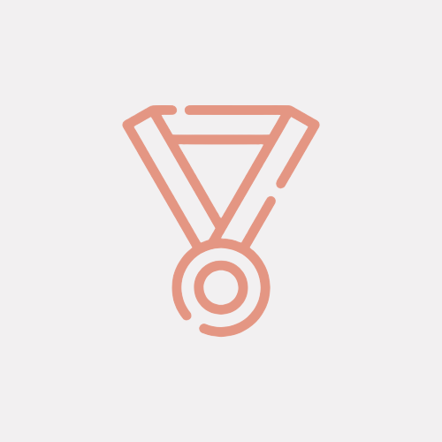 An icon of a medal on a white background.