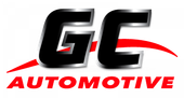 GC Automotive logo in black and red with a red swoosh on a white background