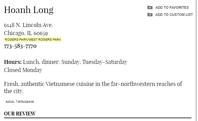 Vietnamese Food Reviews — Article Review in Chicago, IL