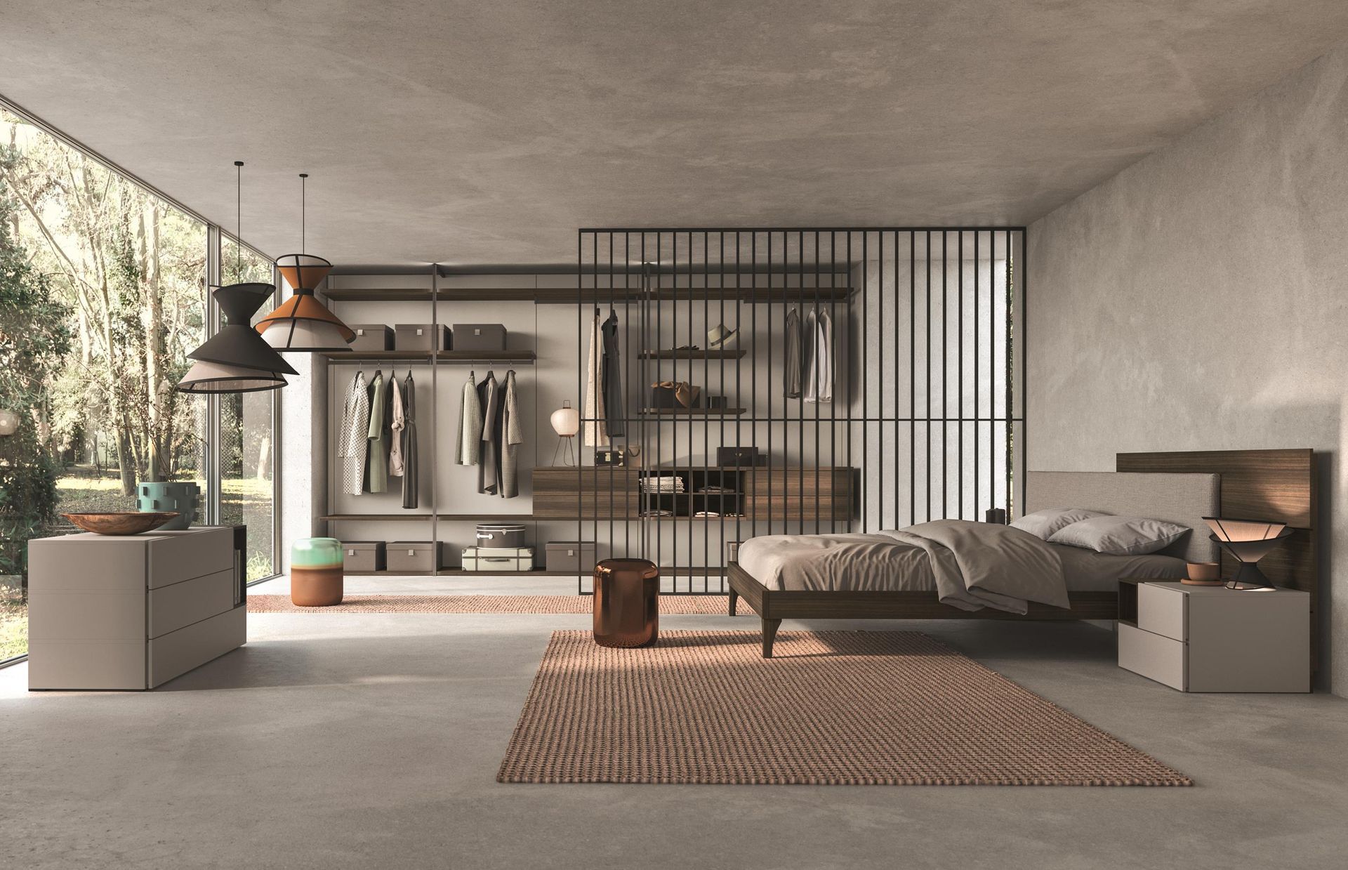 Camera da letto con letto grande