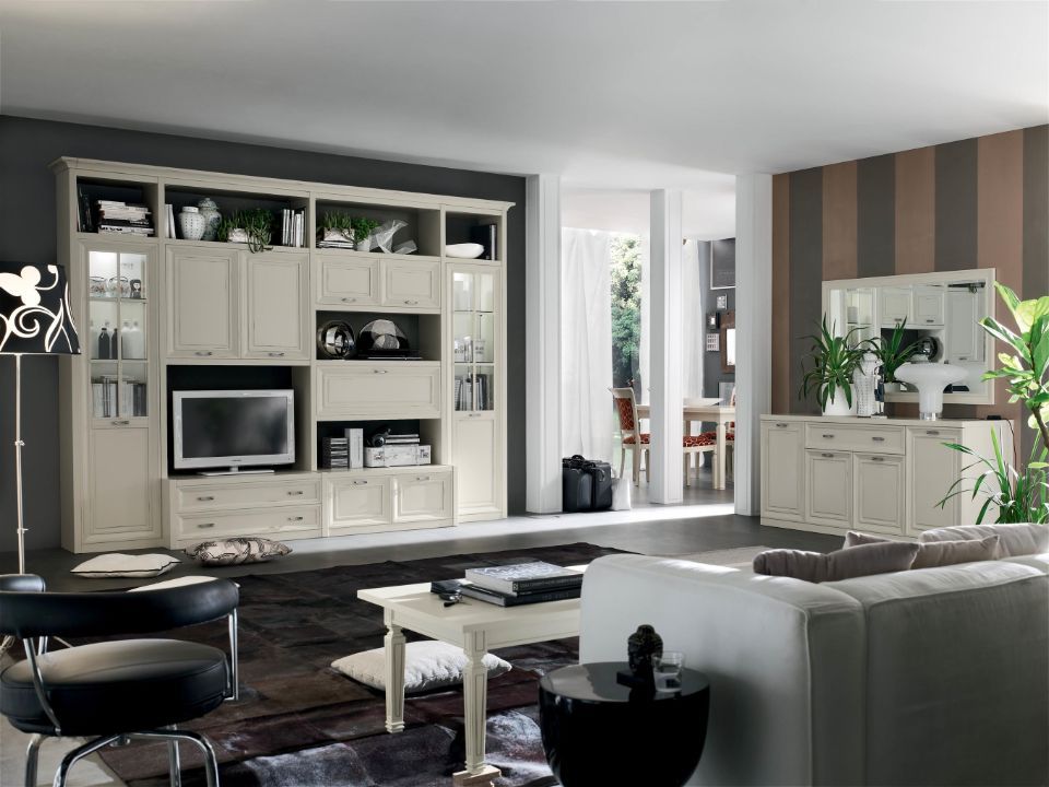 Soggiorno con credenza classica