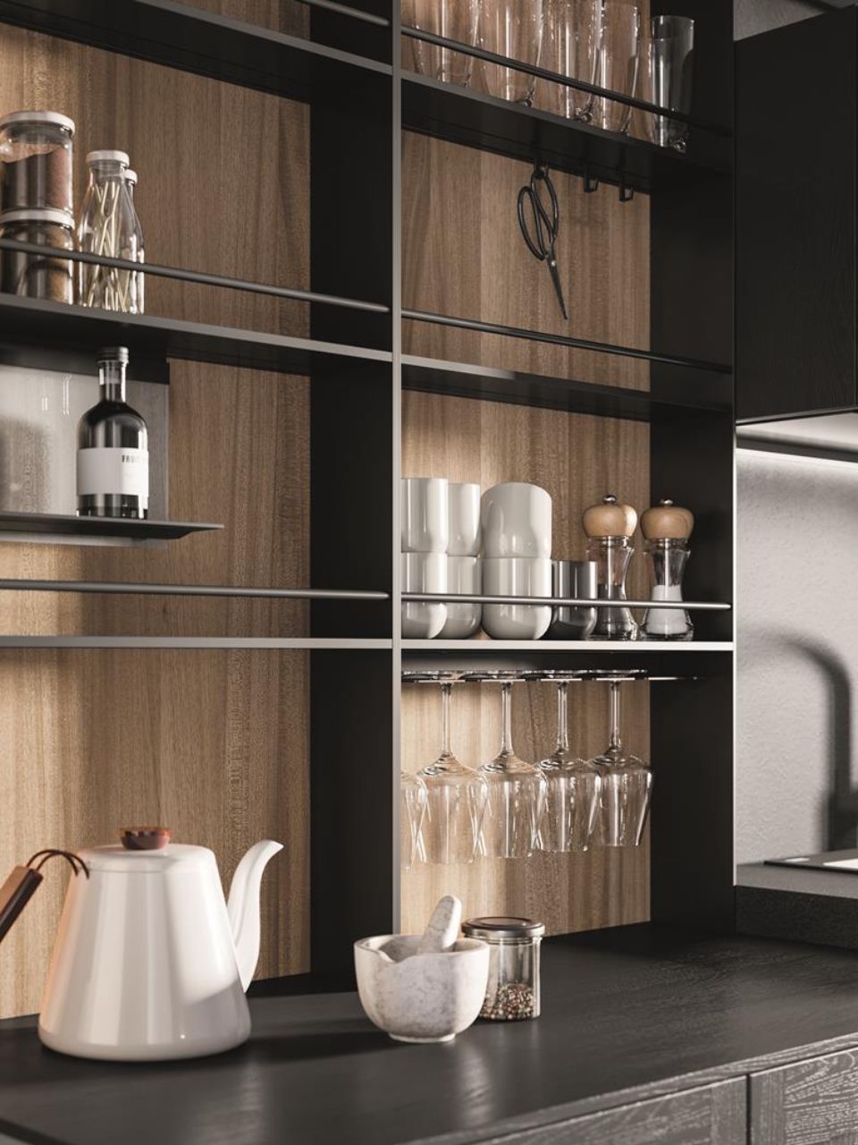 Scaffali moderni per cucina