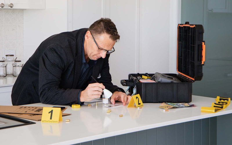 Luke Taylor facilitating a crime scene workshop