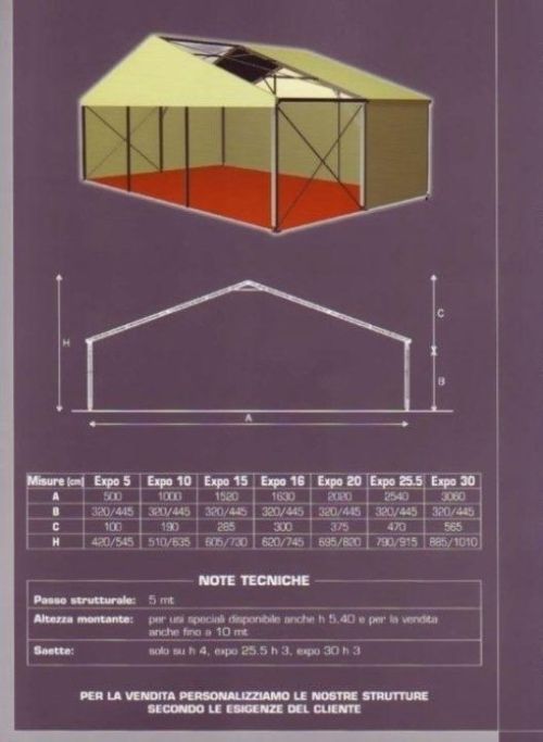 Un disegno di una tenda con le misure sopra