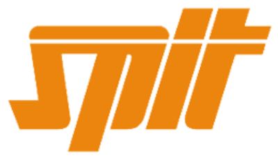 Un logo sputo arancione su sfondo bianco