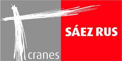 Un logo rosso e grigio per le gru saez rus