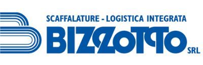 Un logo blu e bianco per bizzotto srl