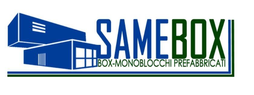 A logo for samebox box monoblocchi prefabbricati