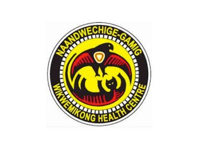 A logo for the naandwechiige-gamig wikiwemikong health centre