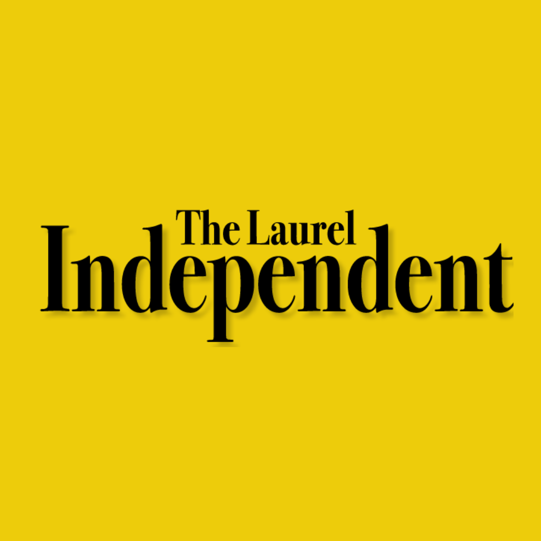 The logo for The Laurel Independent, featuring black serif text on a solid yellow background.