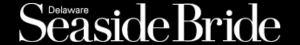 The logo for Delaware Seaside Bride in white serif text on a black background.
