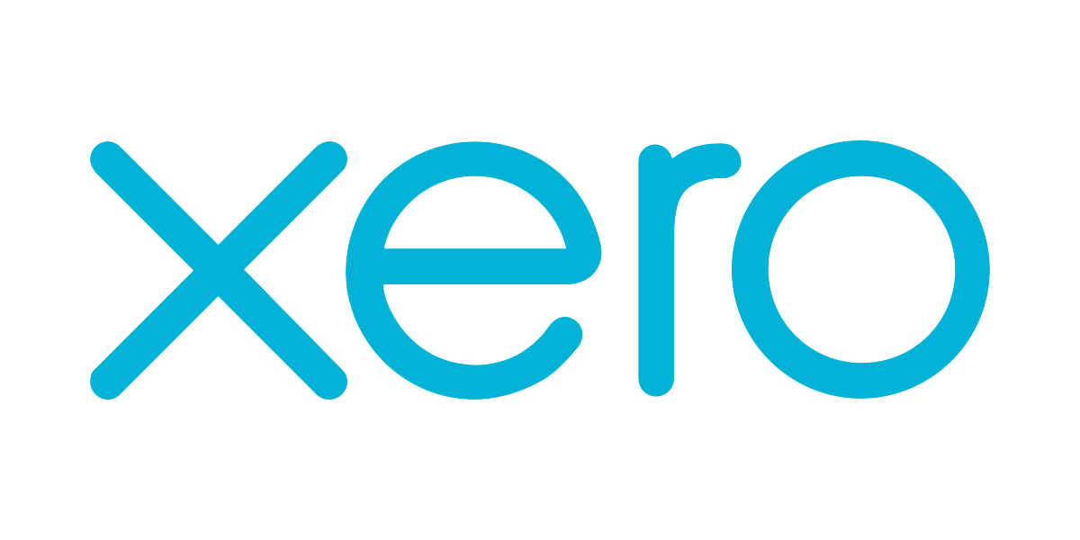The xero logo is blue and white on a white background.