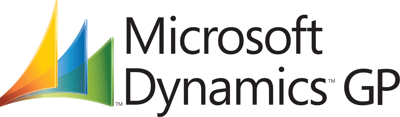 The logo for microsoft dynamics gp is a colorful sailboat.