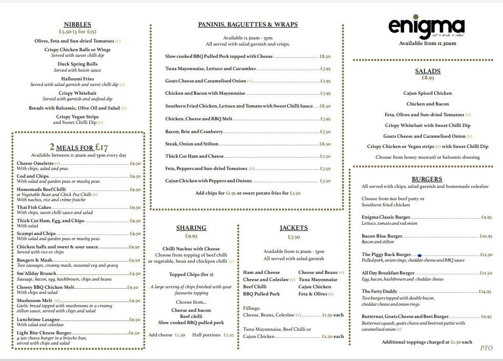 Enigma Cafe Bar Market Harbrorough