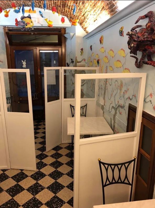 pannelli separatori sala pizzeria