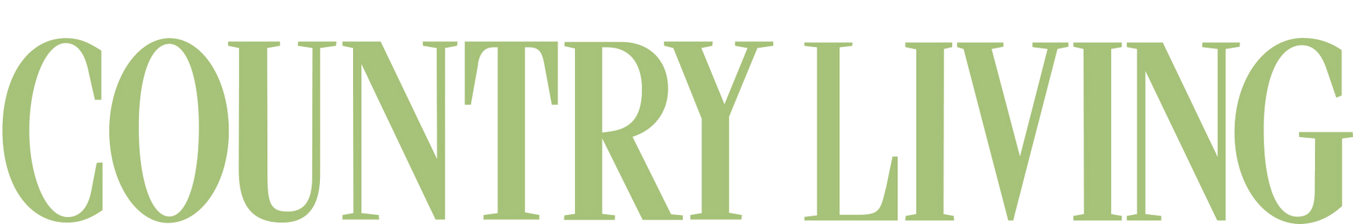 The word country living is written in green letters on a white background.