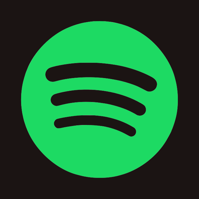 A green spotify logo on a black background.