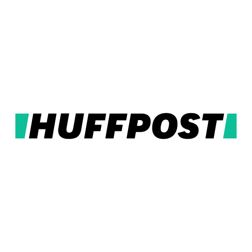 The huffpost logo is black and green on a white background.