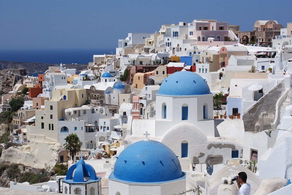 Santorini airport transfer to Oia with stunning sunset views
