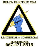 A logo for delta electric c & a residential & commercial electricians