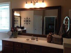 Mirror with Brown Frame — Custom Glass Door in Clermont, FL