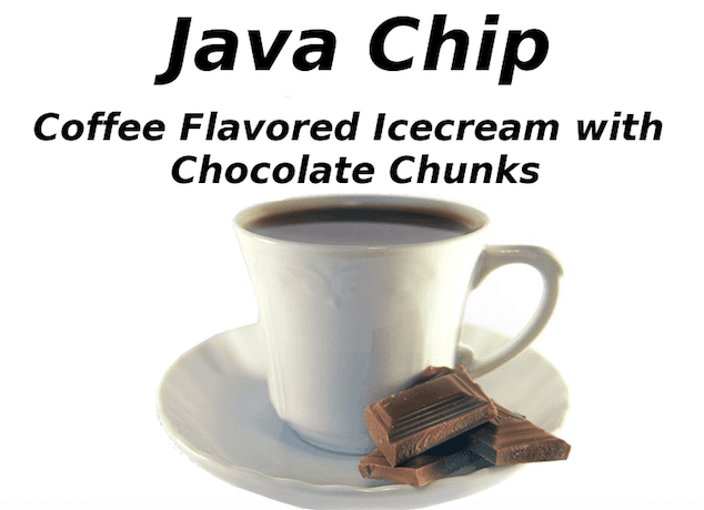 Java Chip hard ice cream.
Curry Freeze Ice Cream Shop.