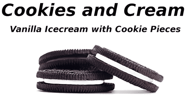 Cookie & Cream hard ice cream
Curry Freeze Ice Cream Shop.