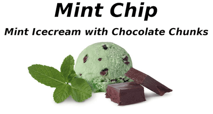 Mint Chip hard ice cream.
Curry Freeze Ice Cream Shop