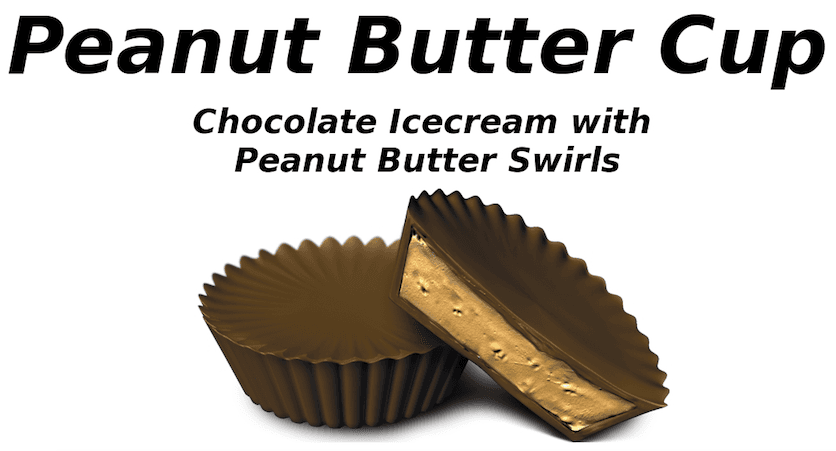 Chocolate hard ice cream with peanut butter cups.
Curry Freeze Ice Cream Shop