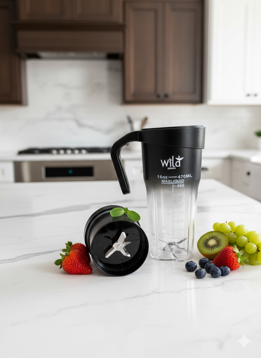 Portable Blender Cup Bottle USB Rechargeable 16 oz 6 Blades Fruit Mixer Mini Hand Juicer Blender Smoothie With Straw