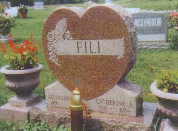 Heart-shaped tombstone with 