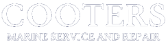 Cooters Marine Service and Repair logo in white outline.