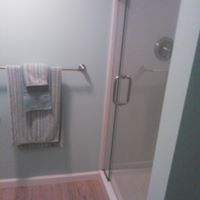 Bathroom — Shower Room With A Glass Door in Pittsfield, PA