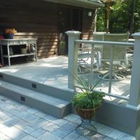 Patio — Patio With Stairs And White Fence in Pittsfield, PA