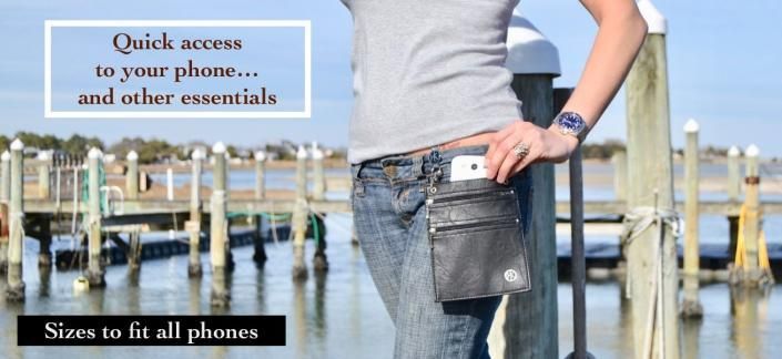 chic hip clip holding a cell phone