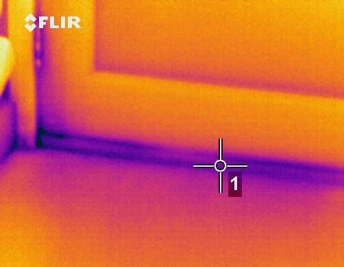 Thermal image showing controlled climate loss in a home