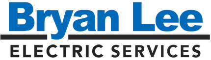The logo for bryan lee electric services is blue and black.