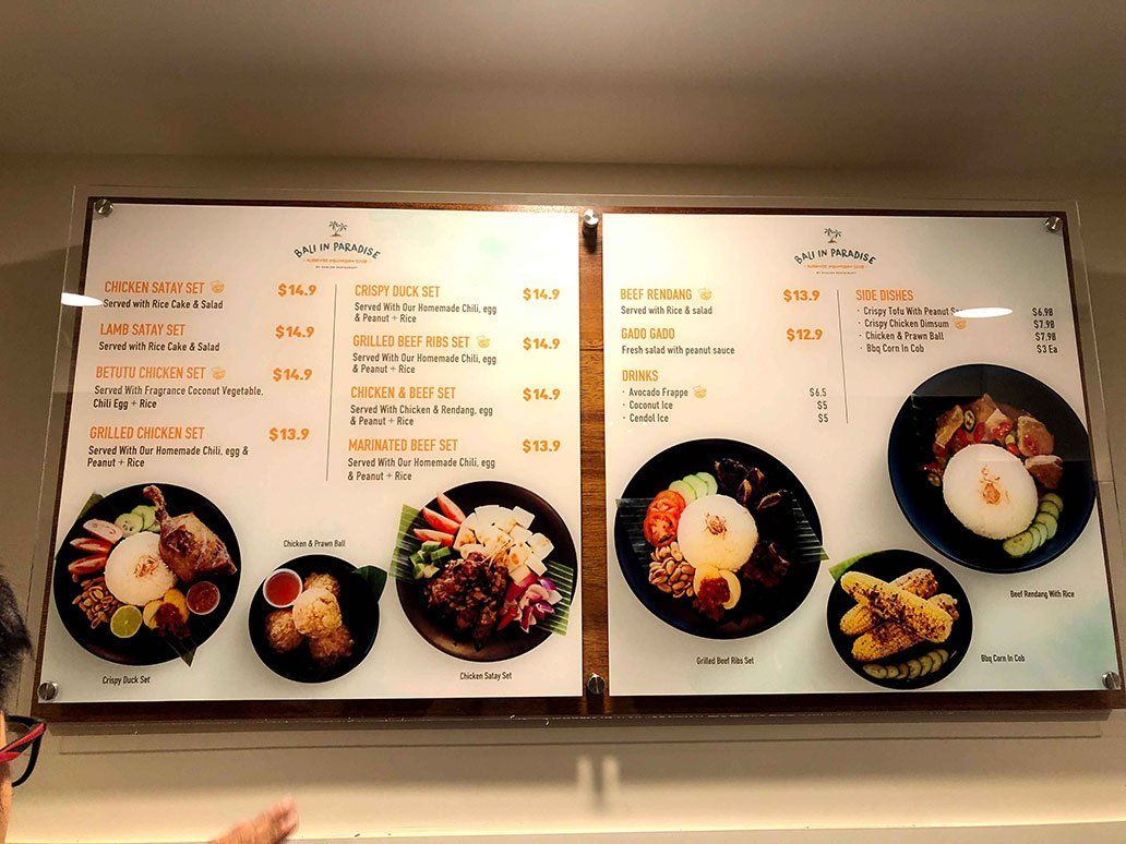 Menu On A Glass Panel — Signage In Acacia Ridge, QLD