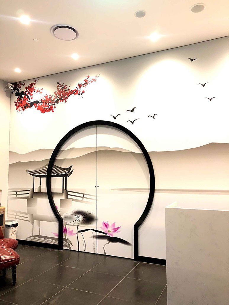 Japanese Themed Wall Decor With Custom Lighting — Signage In Acacia Ridge, QLD